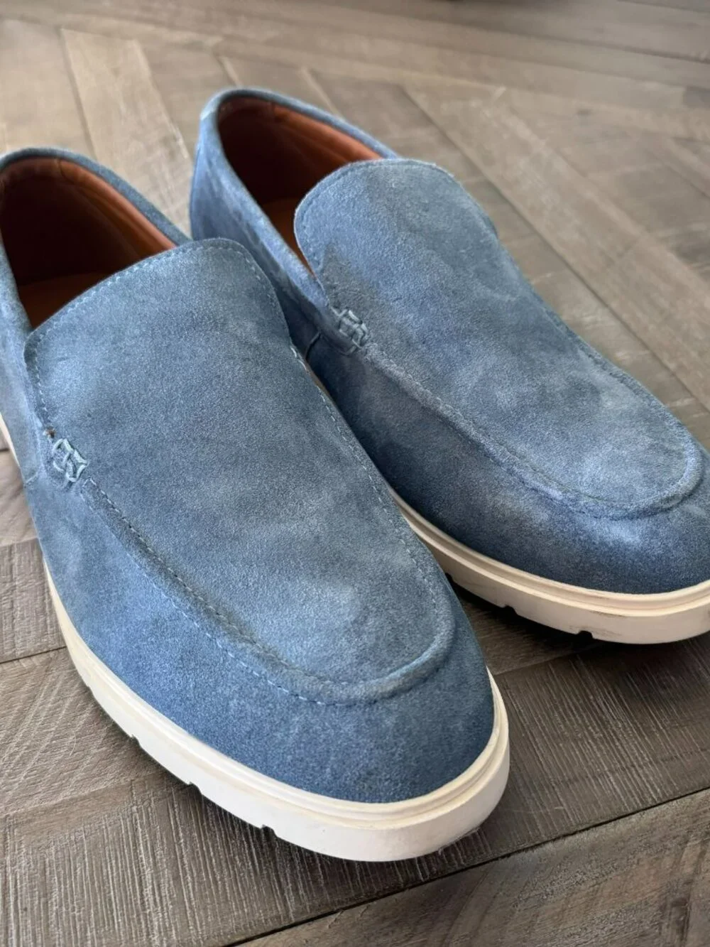 Nordstrom Harrison Casual Loafer Blue Skyway Orthotic Suede Leather Men's 11.5 M